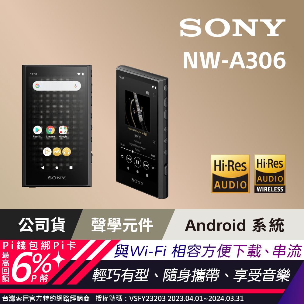 SONY NW-A306 可攜式音訊播放器Walkman 數位隨身聽- PChome 24h購物