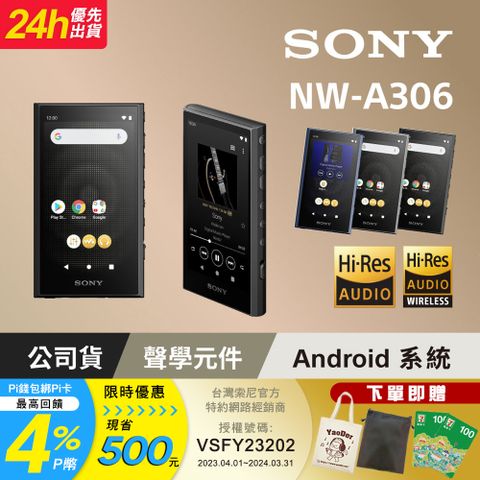 SONY 索尼 [公司貨 保固12+6] NW-A306 Walkman數位音樂播放器