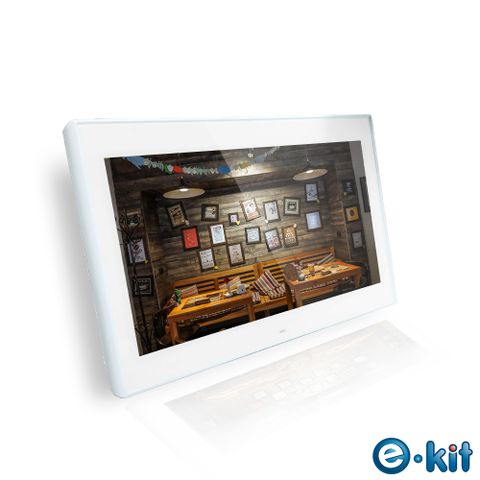 逸奇e-Kit 10吋防刮鏡面數位相框-白色款 DF-G20-W