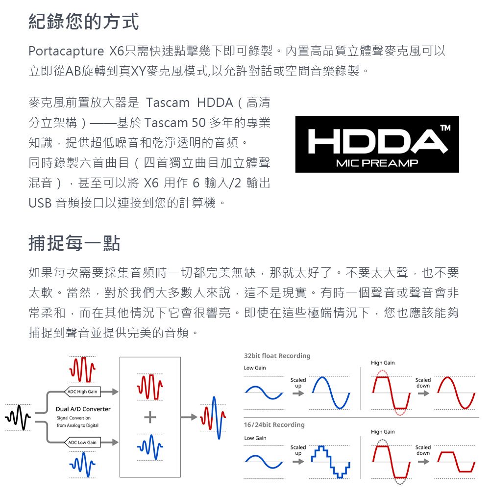 TASCAM Portacapture X6 多軌手持錄音座- PChome 24h購物