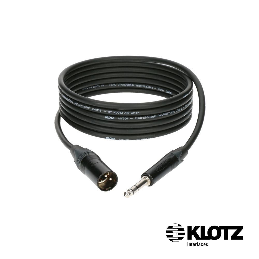 KLOTZ  M1 XLR公-6.3mm公 專業麥克風線-黑色 Neutrik 1m