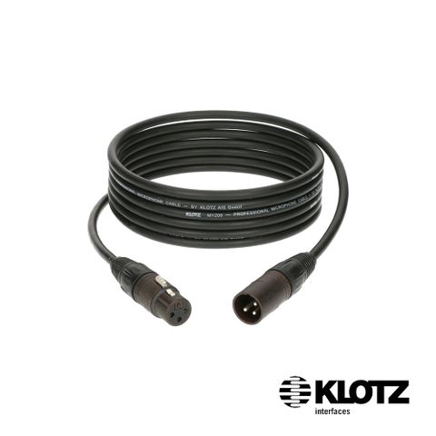 KLOTZ M1 XLR公-XRL母 專業麥克風線-黑色 3m