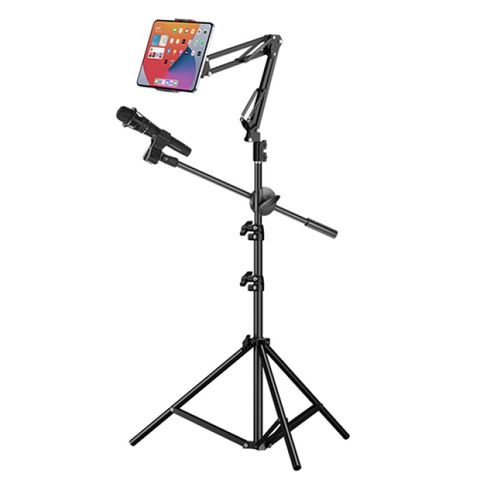 KEYSTONE 麥克風斜架含彈簧臂平板夾