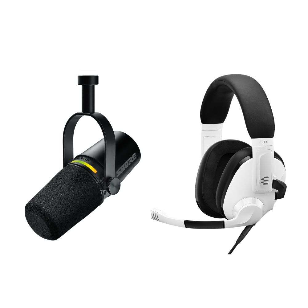 SHURE MV7+ 動圈麥克風 + EPOS H3電競麥克風 組合包