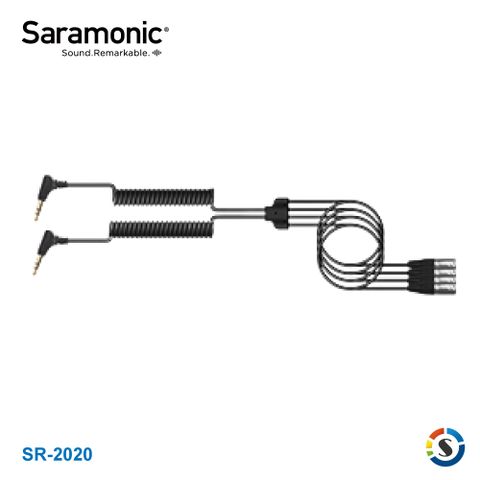 雙頭轉四頭轉接線Saramonic楓笛 SR-C2020 雙頭3.5mm TRS轉4頭XLR轉接線