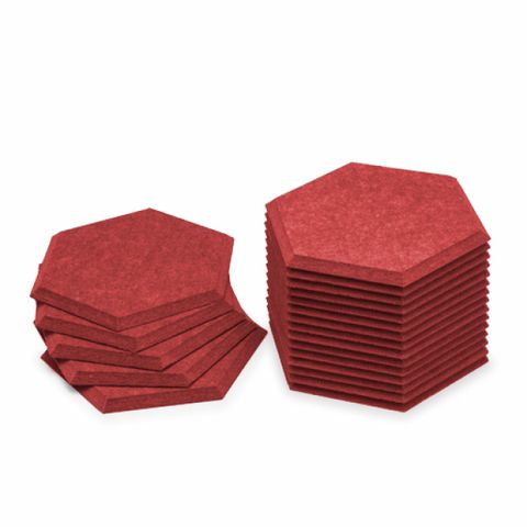 KEYSTONE 六角形聲學纖維吸音板20片裝-紫紅