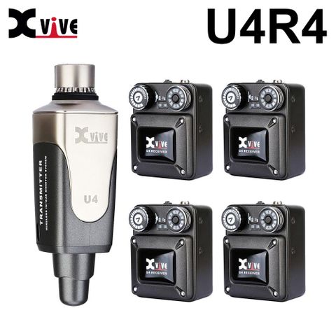 ★4個接收器Xvive U4R4 Wireless IEM System 入耳式無線監聽傳輸介面 公司貨