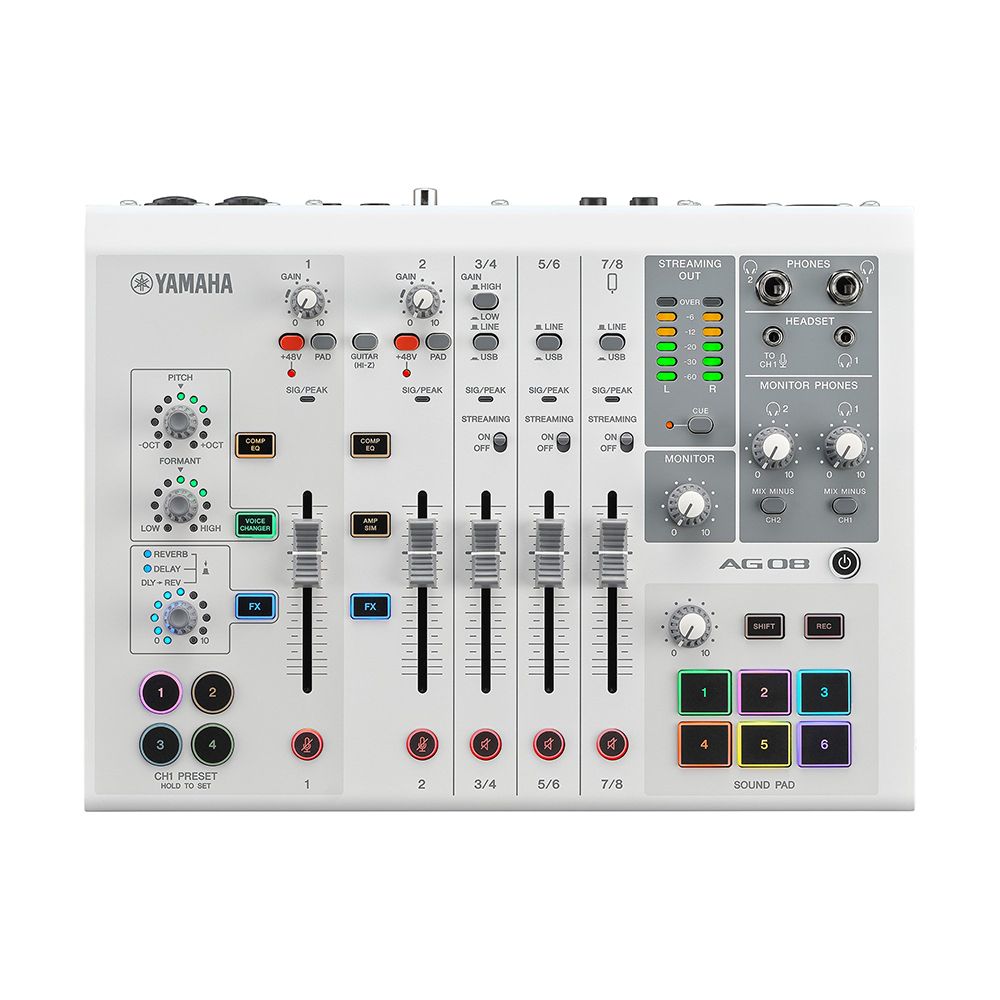 YAMAHA 山葉- AG08 網路直播混音器/錄音介面公司貨-白- PChome