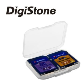 MoistLabo 明色 DigiStone  SD/SDHC 2片裝記憶卡收納盒 / 白透 (3個)