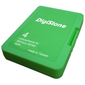 DigiStone 日本普普風系列 嚴選特A級記憶卡收納盒(4片裝) -蘋果綠1個