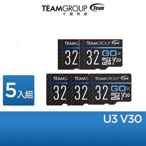 Team 十銓 GO Card MicroSD UHS-I U3 32GB 記憶卡(公司貨)(五入組)