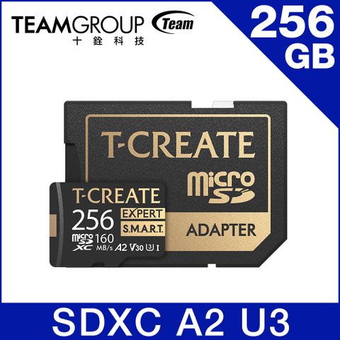 TEAM十銓 T-CREATE EXPERT S.M.A.R.T. Micro SDXC 256GB 記憶卡(含轉卡+終身保固)