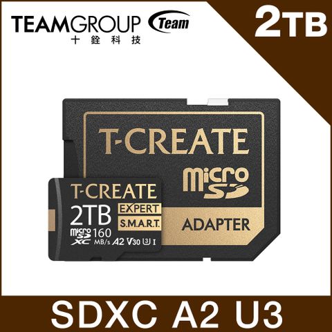 Team 十銓 T-CREATE EXPERT S.M.A.R.T. Micro SDXC 2TB 記憶卡(含轉卡+終身保固)