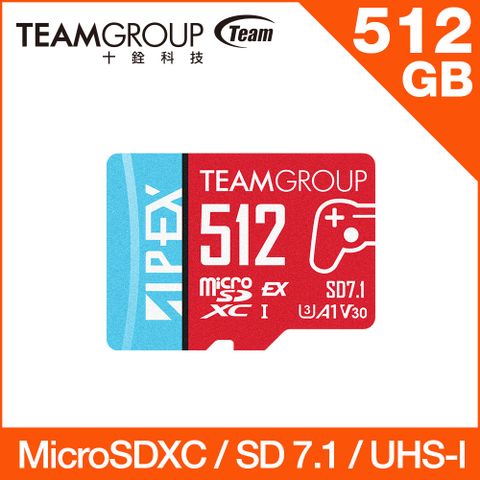 TEAM 十銓 APEX SD7.1 MicroSD Express 超高速記憶卡 512GB