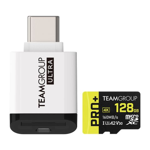 TEAM 十銓 PRO+ MicroSDXC 512GB UHS-I U3 A2 V30 記憶卡+CR1讀卡機同捆包