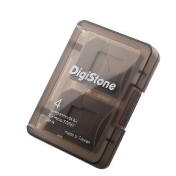 DigiStone 4片裝記憶卡多功能收納盒/ 黑色 (2個)