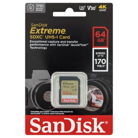 SanDisk 64GB U3 Extreme SDXC UHS-I 記憶卡