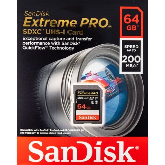 SanDisk 晟碟   NEW Extreme Pro 64G SDXC UHS-I (V30) 記憶卡 200MB/s (原廠永久有限保固)