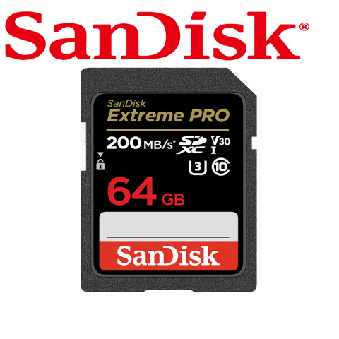 SanDisk Extreme Pro SDXC V30 64GB200MB/s記憶卡