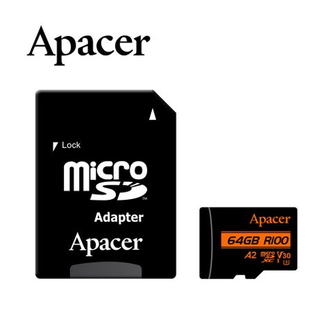 ▼Apacer 128G記憶卡299加購▼Apacer宇瞻 64GB microSDXC UHS-I U3 A2 V30 記憶卡