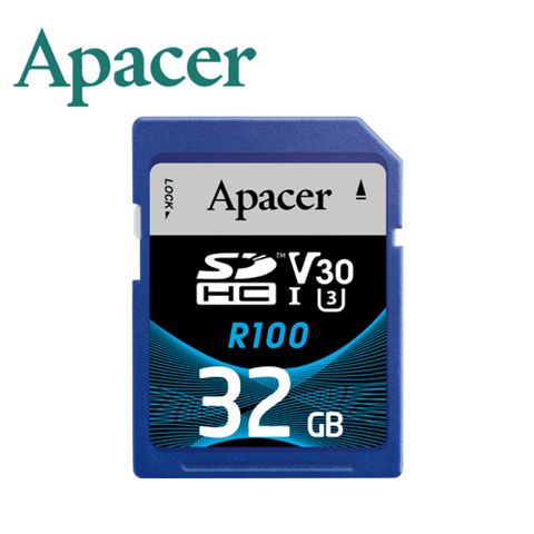 Apacer宇瞻 32GB SDHC U3 V30 記憶卡(100MB/s)
