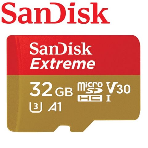 SanDisk 晟碟 32GB 100MB/s Extreme U3 microSDHC V30 A1 記憶卡(無轉卡)