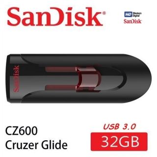 SanDisk 晟碟 USB3.0 32GB  亮紅LED感應 高速 隨身碟(滑動伸縮接埠) 5年保固