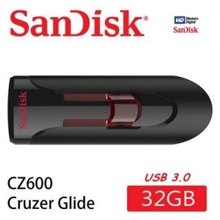【SanDisk 晟碟】USB3.0 32GB 亮紅LED感應 高速 隨身碟(滑動伸縮接埠) 5年保固
