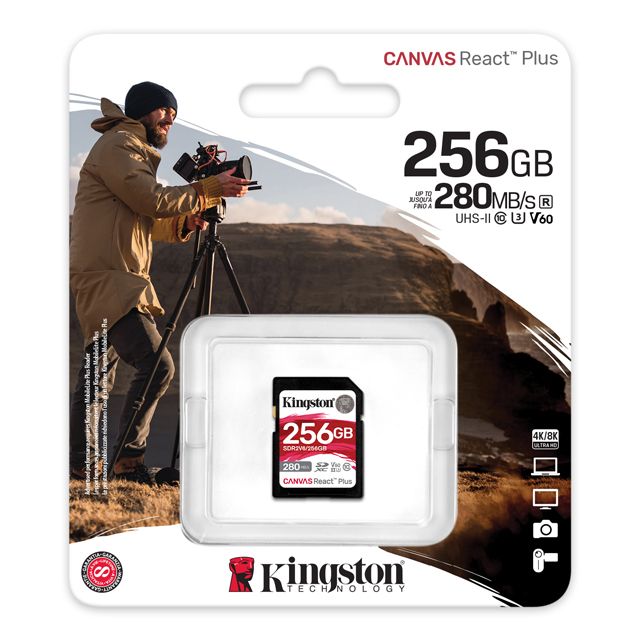 Kingston 金士頓   Canvas React Plus SDXC UHS-II 280R/150W V60 256GB 記憶卡(SDR2V6/256GB)