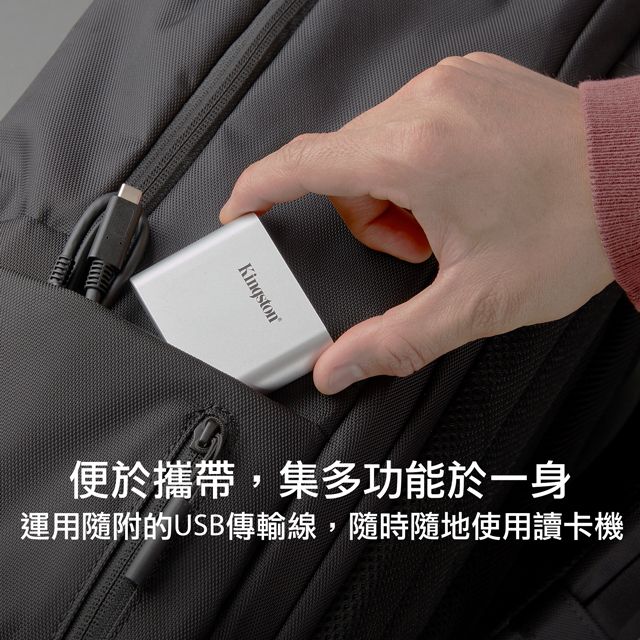 Kingston 金士頓  Workflow USB miniHub 高速集線器 含USB-C轉USB-A傳輸線(WFS-USB) 