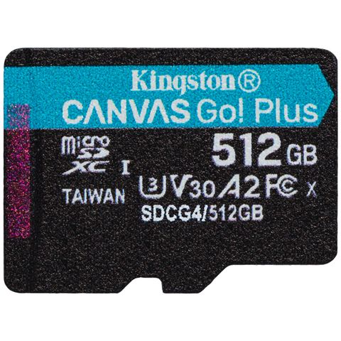 金士頓 Kingston Canvas Go! Plus 200MB/s 512GB MicroSD 記憶卡 (SDCG4/512GB)