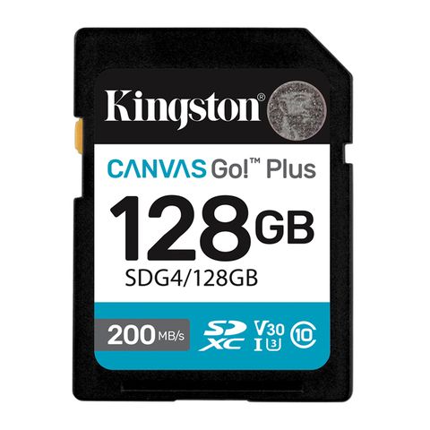 金士頓 Kingston Canvas Go! Plus 200MB/s 128GB SD 記憶卡 (SDG4/128GB)