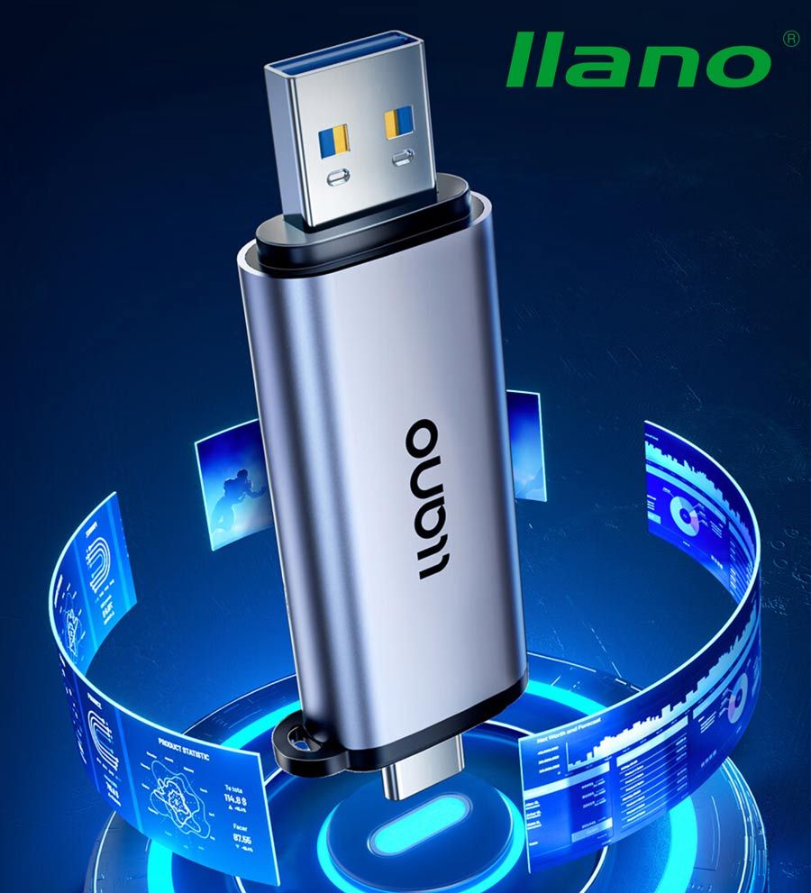 llano 綠巨能   USB/Type-C SD/TF卡多功能合一讀卡機(雙頭)