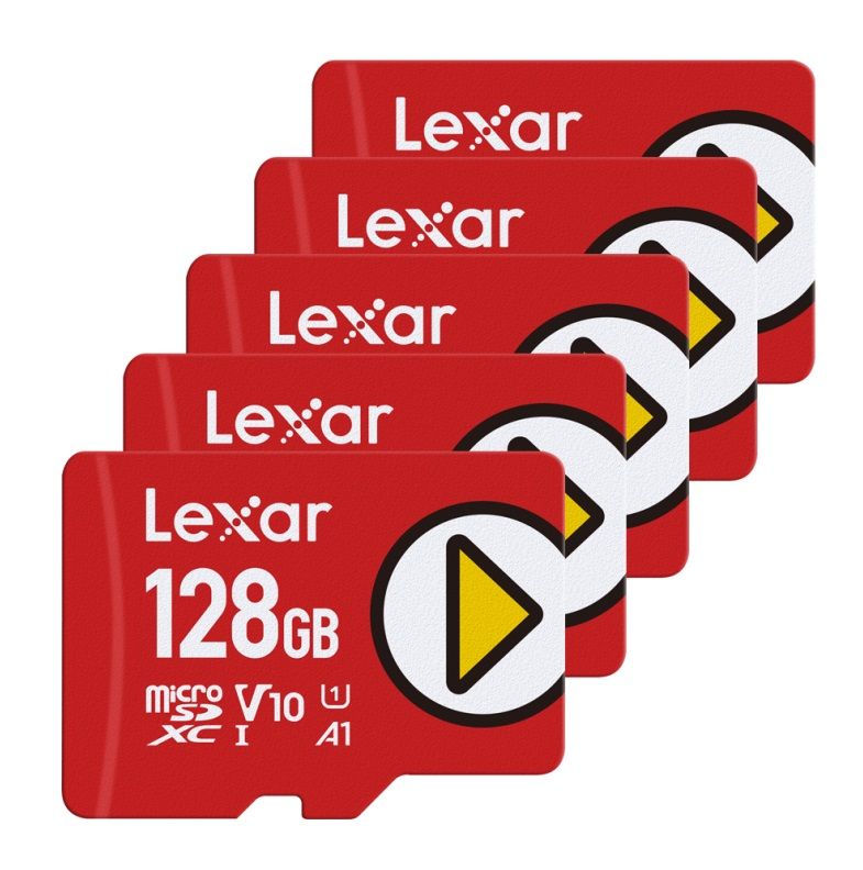 Lexar 雷克沙 [5入組] PLAY microSDXC UHS-I  U1 V10 128GB記憶卡