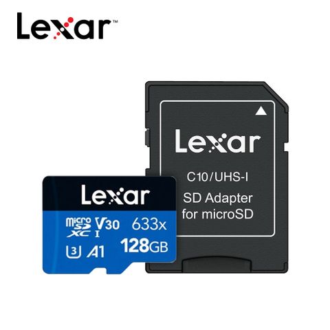 Lexar 雷克沙 633x microSDXC UHS-I A1 U3 128G記憶卡-5入組