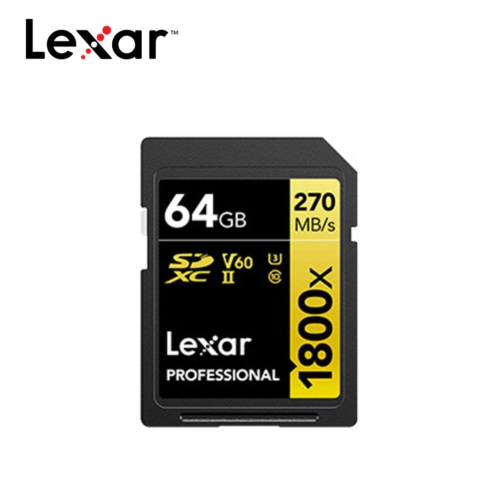 Lexar 雷克沙Professional 1800x SDXC UHS-II 64G記憶卡GOLD 系列