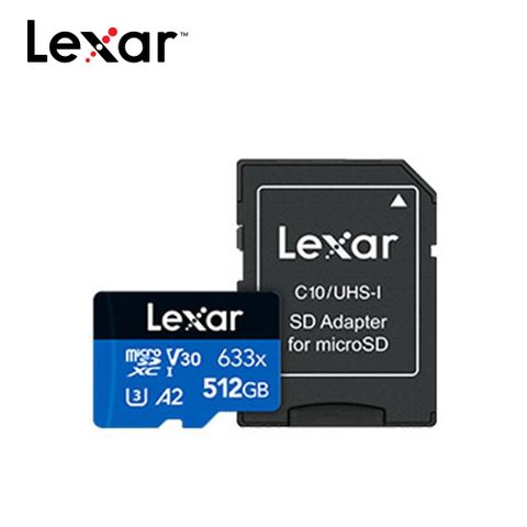 Lexar 雷克沙 633x microSDXC UHS-I A1 U3 512GB記憶卡 