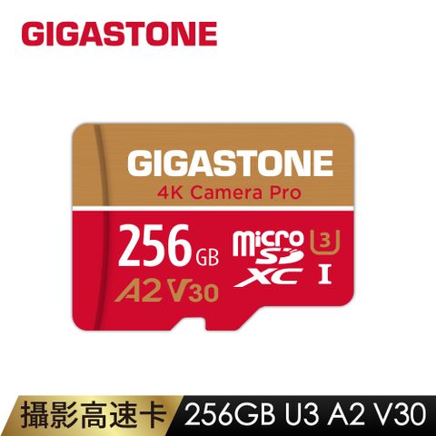 Gigastone 立達 Camera Pro microSDXC UHS-Ⅰ U3 A2 V30 256GB攝影高速記憶卡(支援GoPro/DJI/行車紀錄器/Switch)