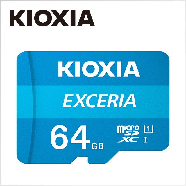 KIOXIA 鎧俠  EXCERIA Micro SDXC R100MB UHS-I 64GB 記憶卡 (台灣製造 / 附轉卡)