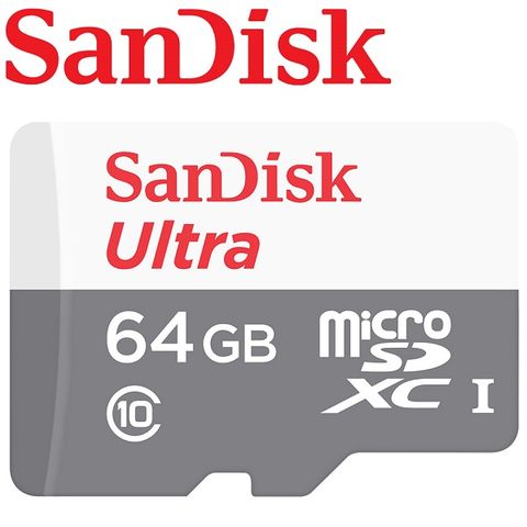 【公司貨】SanDisk 64GB 100MB/s Ultra microSDXC UHS-I 記憶卡(白卡/無轉卡)