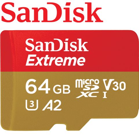SanDisk 64GB 170MB/s Extreme U3 microSDXC V30 A2 記憶卡(無轉卡)
