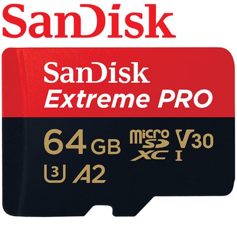 【公司貨】SanDisk 64GB 200MB/s U3 Extreme Pro microSDXC V30 A2 記憶卡