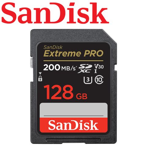 代理商公司貨-SanDisk 128GB 200MB/s Extreme PRO SDXC U3 UHS-I V30 記憶卡