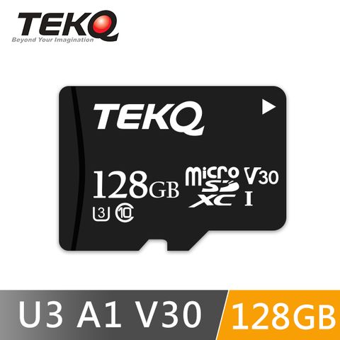 高速100MB/s傳輸TEKQ 128G記憶卡 microSDXC UHS-I U3 V30 A1 高速記憶卡 附轉卡 支援4K錄影