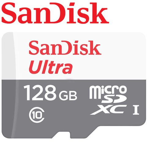 【公司貨】SanDisk 128GB 100MB/s Ultra microSDXC UHS-I 記憶卡(白卡/無轉卡)