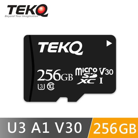 高速100MB/s傳輸TEKQ 256G記憶卡 microSDXC UHS-I U3 V30 A1 高速記憶卡 附轉卡 支援4K錄影