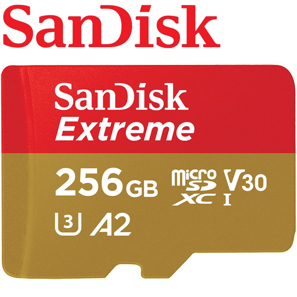 SanDisk 晟碟  256GB 190MB/s Extreme U3 microSDXC V30 A2 記憶卡(無轉卡)