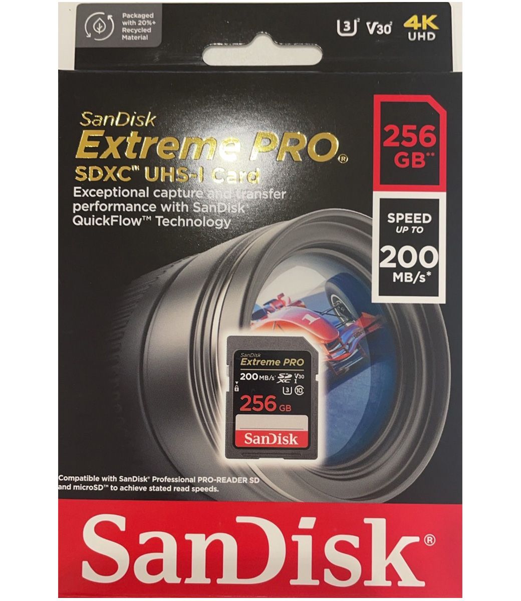 SanDisk 256GB 256G SDXC【200MB/s】Extreme Pro UHS-I 4K U3 V30 相機