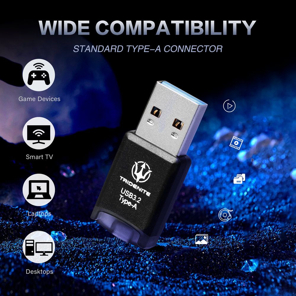 TRIDENITE SPEEDY MicroSD 256GB超頻記憶卡(DDR-200)搭配原廠USB 3.2 Type-A讀卡機