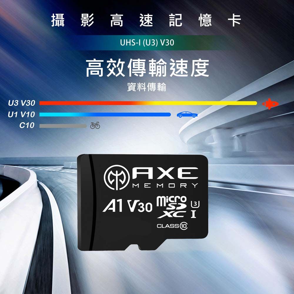  【AXE MEMORY】 MicroSDXC 64GB A1 V30 Gaming Plus遊戲專用卡 / Ultra Plus相機攝影卡UHS-I U3 4K 